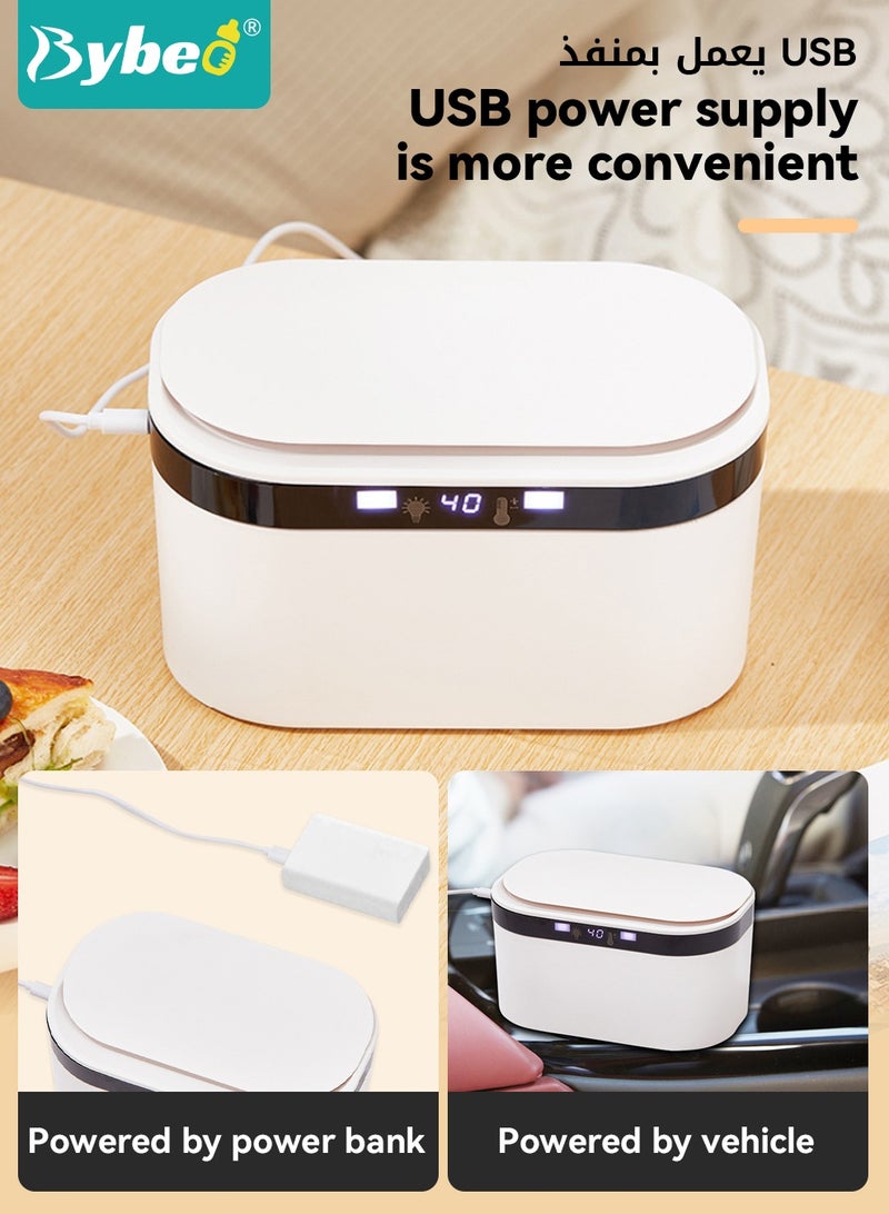 Bybeo Baby Wipe Warmer, Baby Wet Wipes Dispenser, Portable Diaper Water Wipes Warmer with Nightlight, for Wipe, Towel, Wet Tissue, 24H Smart Temperature Heating Control, Large Capacity, USB Charge - Image 3